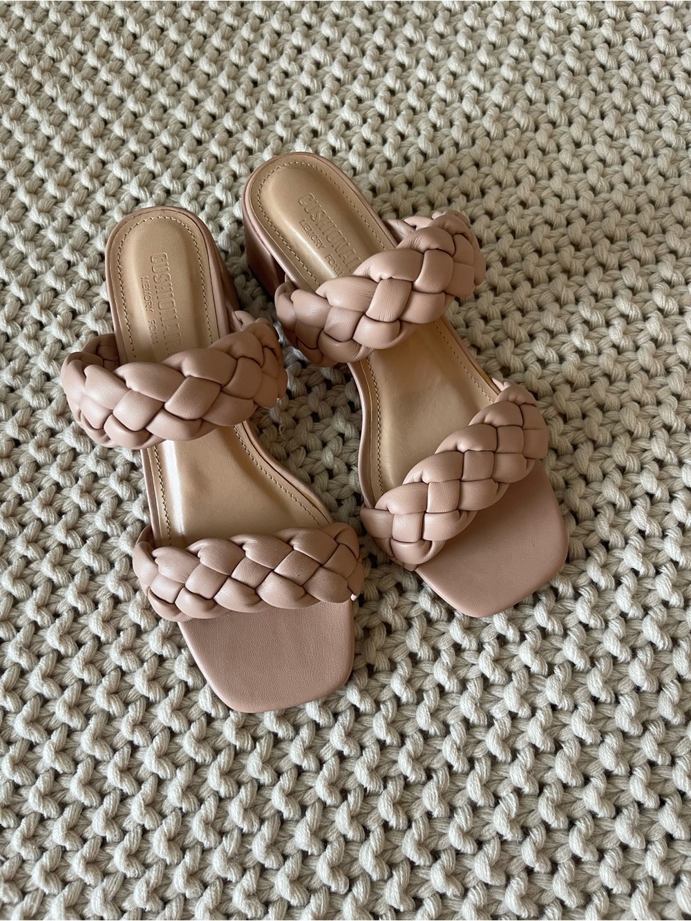 Braided Double-Strap Heeled Sandals
